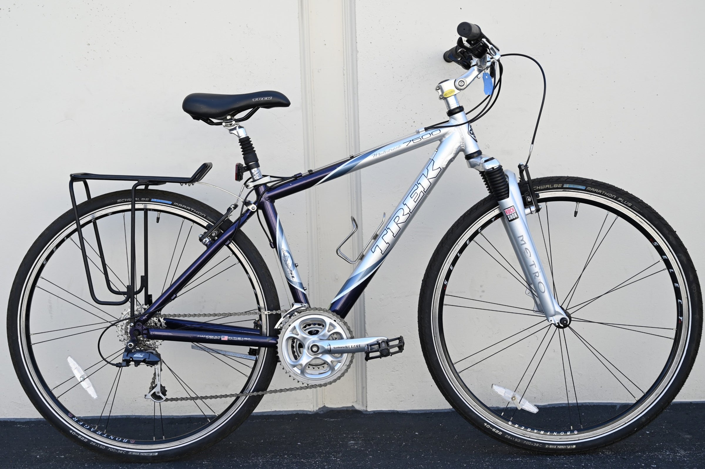 Trek Multitrack 7500 Commuter Hybrid with Rear Rack, RockShox Fork