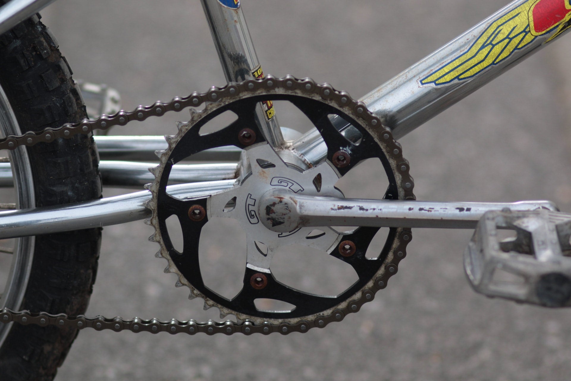 GT Mach One Vintage BMX Bike Chrome, Nearly All Original Used