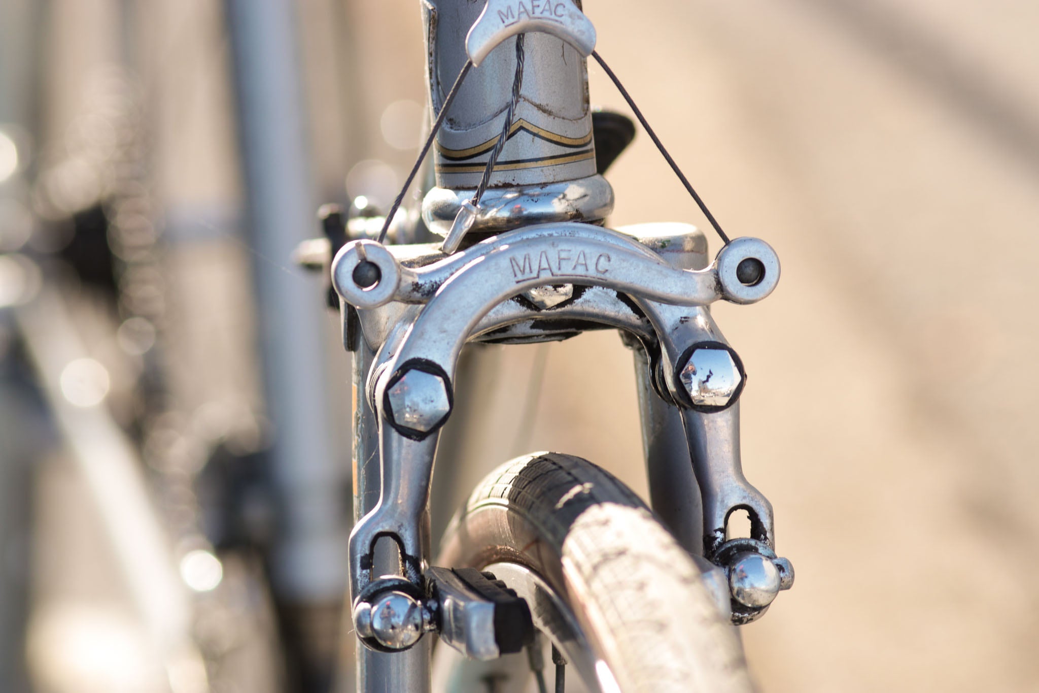 ★MAFAC　&quot; PEUGEOT &quot; BRAKE　フランス製♪ vintage Mafac Brake Lever Set Drop Bar white Cover Safety