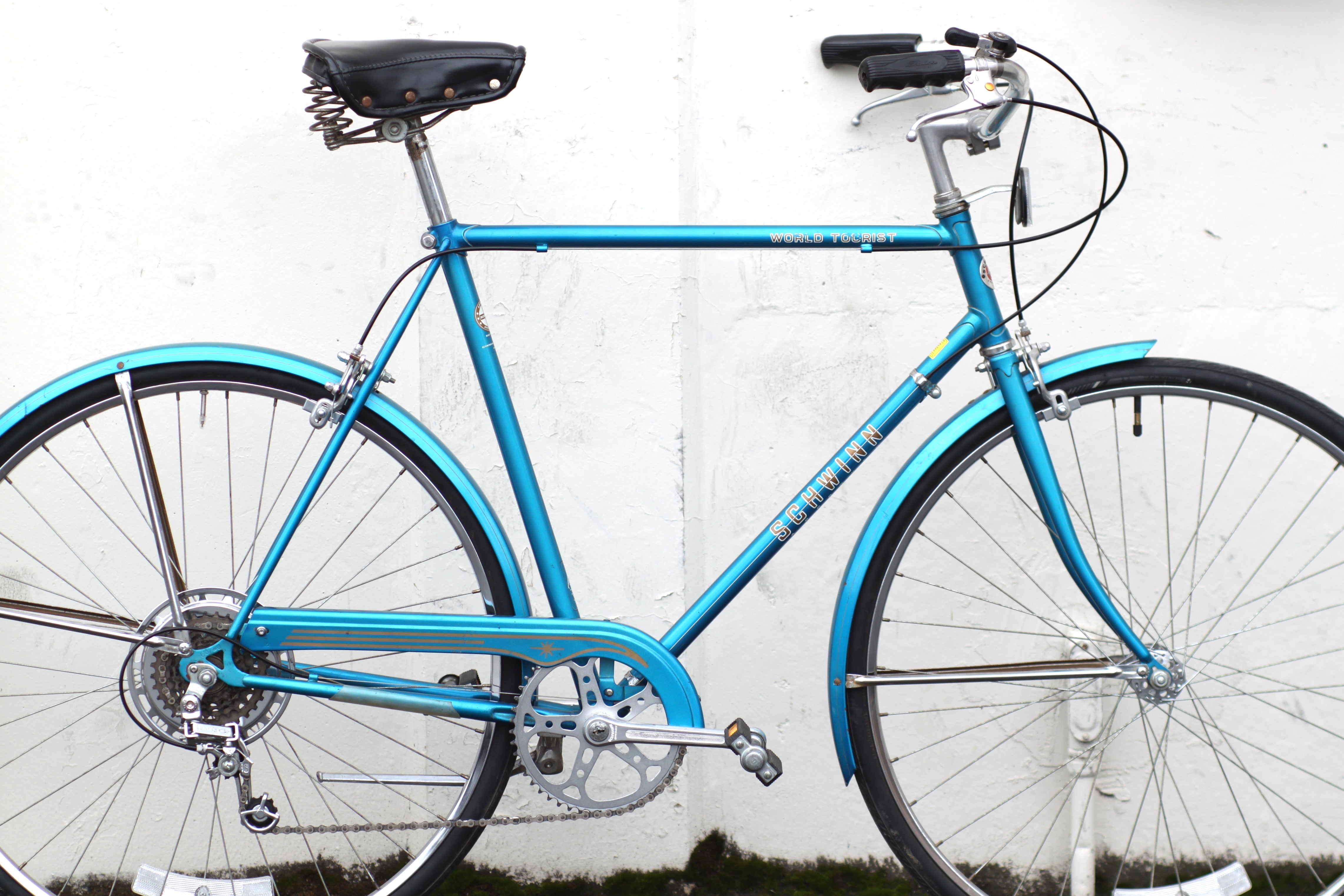 Schwinn World Tourist Vintage City Townie Bike 5-speed blue XL