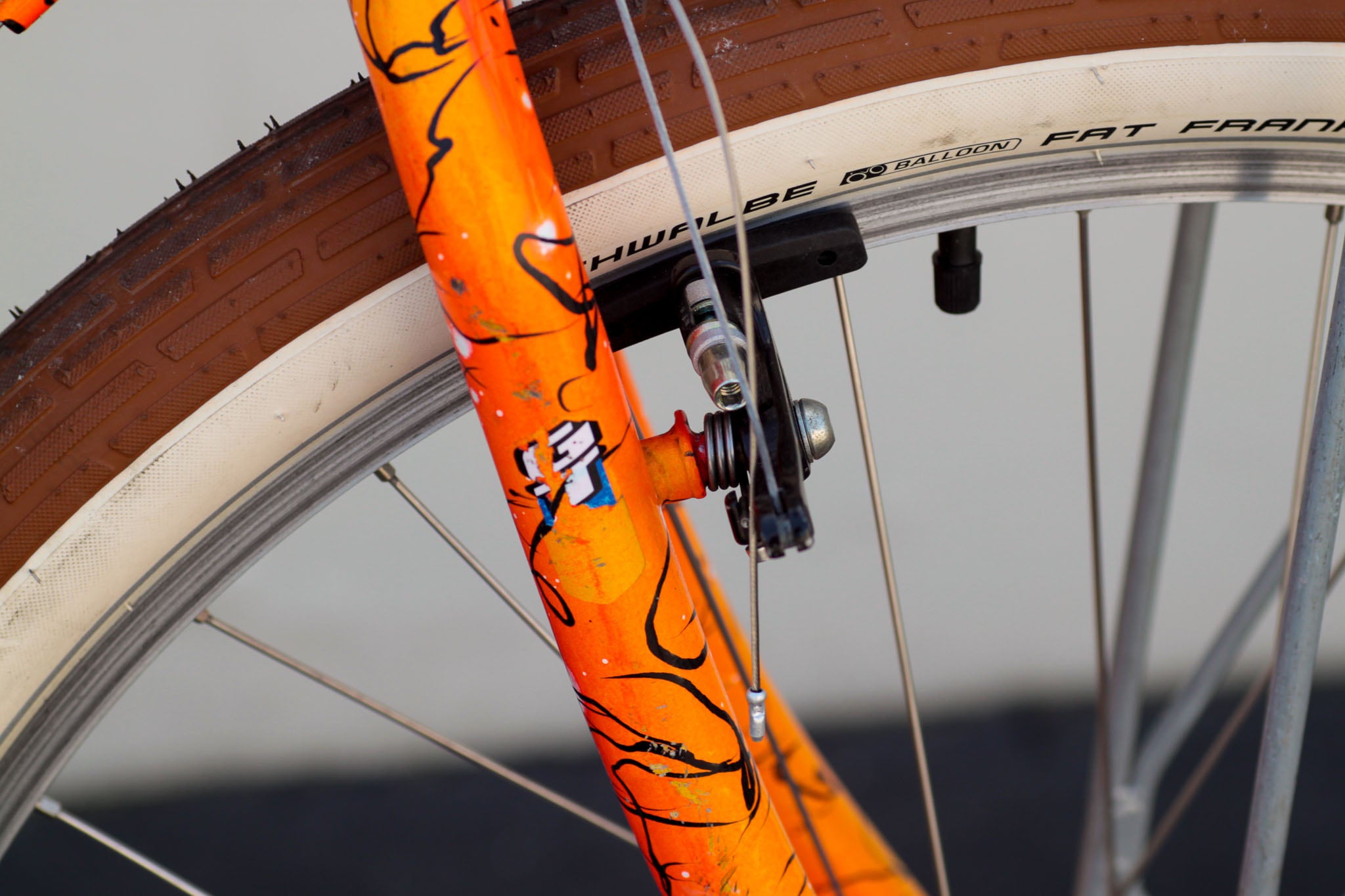 GT Outpost Vintage MTB Turned 1x Cruiser with Orange Splatter