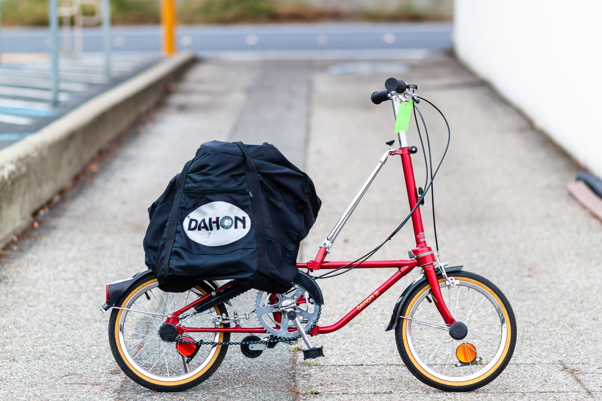Dahon III Vintage Folding Bike with Original Dahon Travel Bag Red
