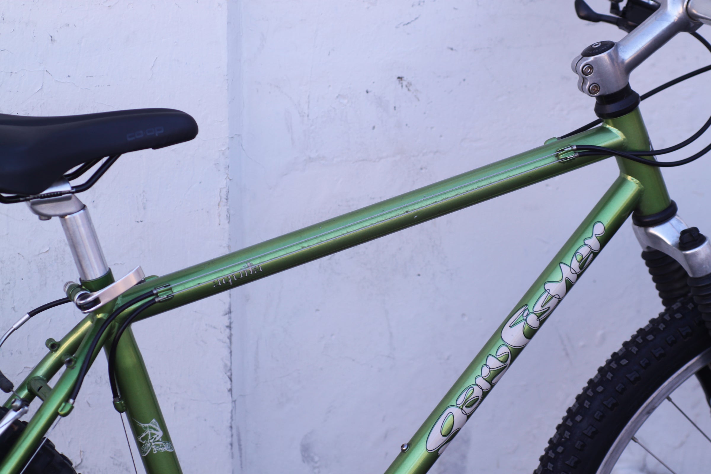 Gary Fisher Aquila Classic Steel MTB with New Front Tire green