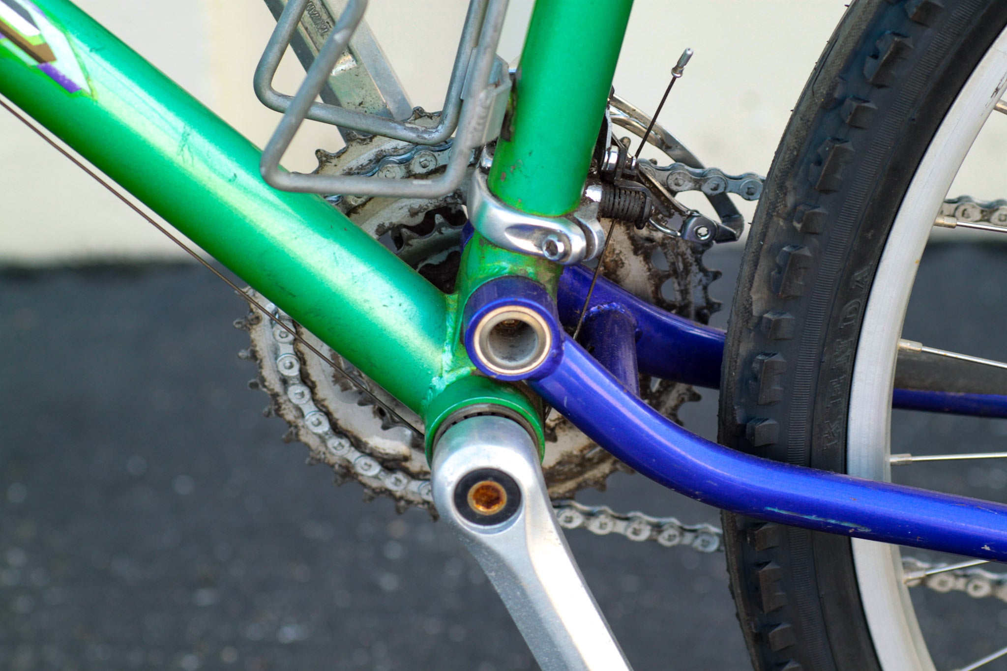 GT LTS 4000 Vintage Steel Full Suspension Mountain Bike 16 green