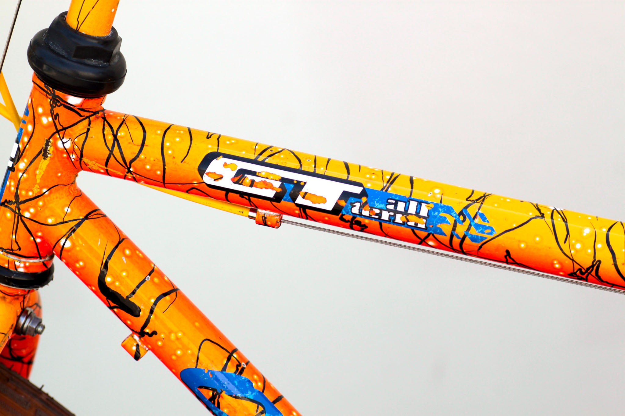 GT Outpost Vintage MTB Turned 1x Cruiser with Orange Splatter
