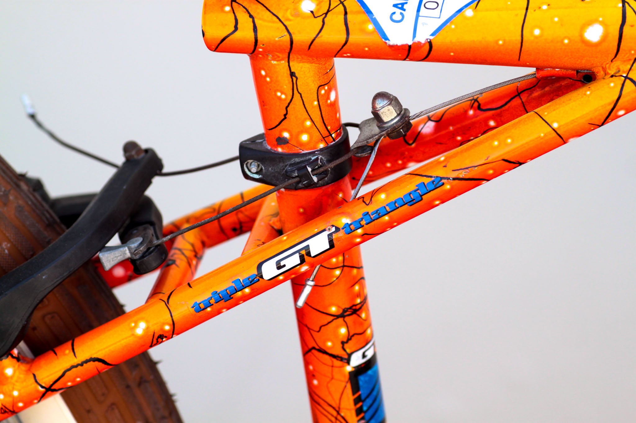 GT Outpost Vintage MTB Turned 1x Cruiser with Orange Splatter