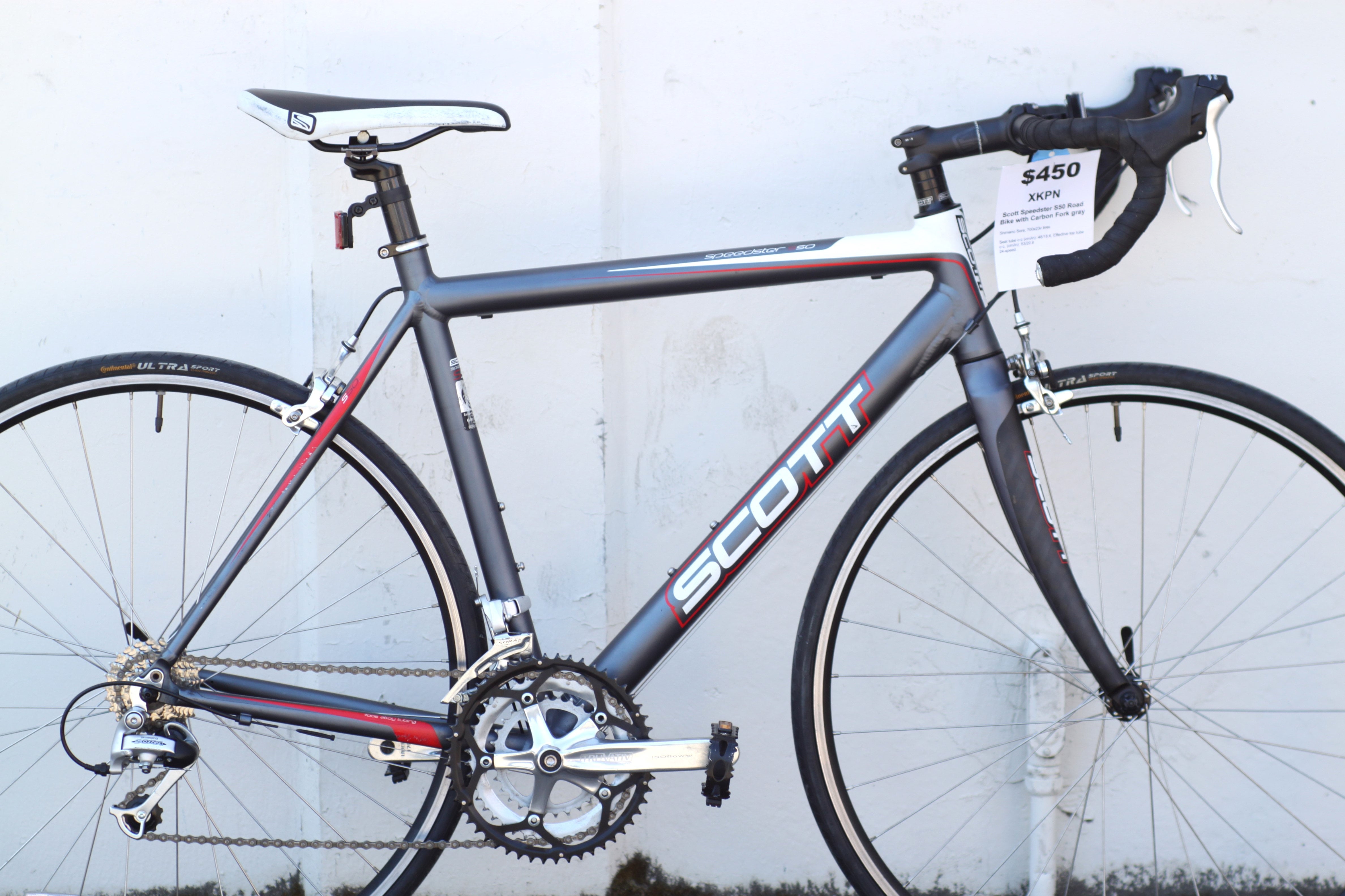Scott Speedster S50 Road Bike with Carbon Fork - Lightweight gray