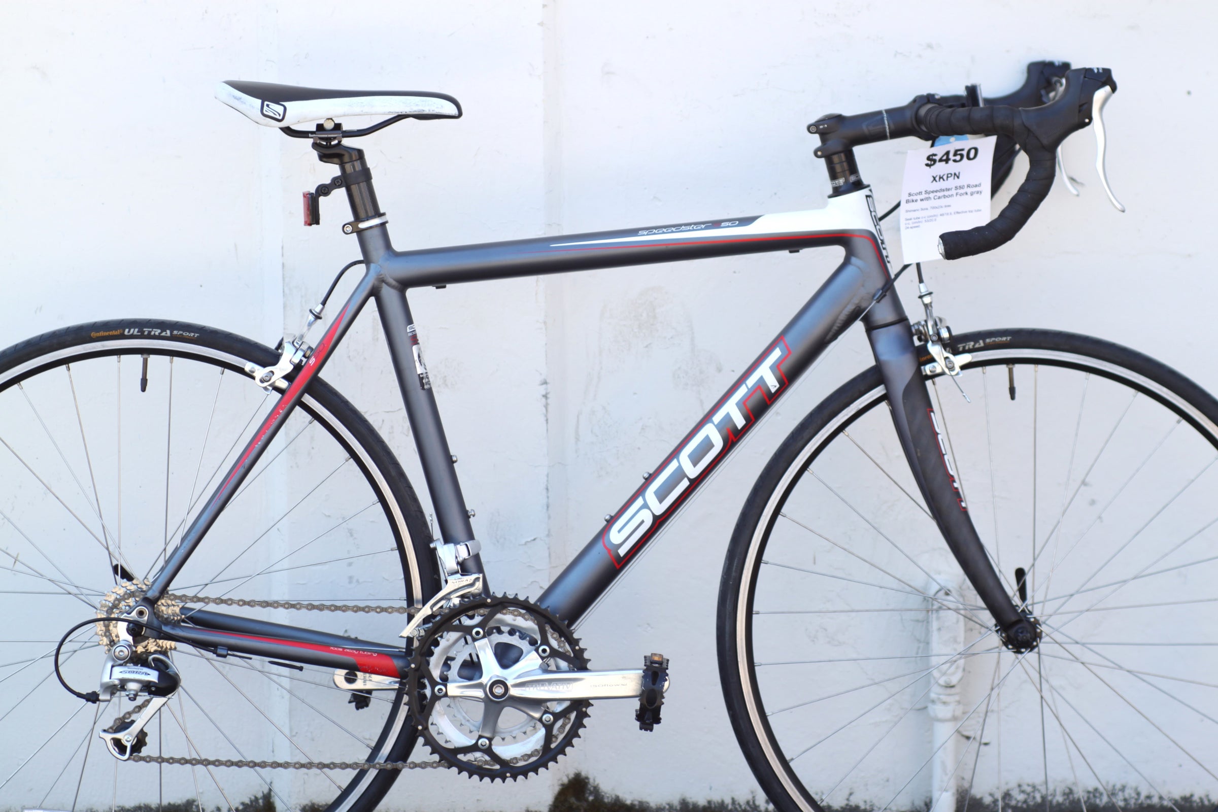 Scott Speedster S50 Road Bike with Carbon Fork - Lightweight gray