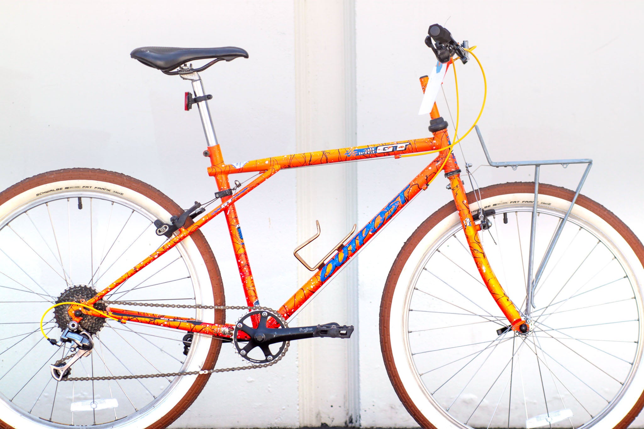 GT Outpost Vintage MTB Turned 1x Cruiser with Orange Splatter