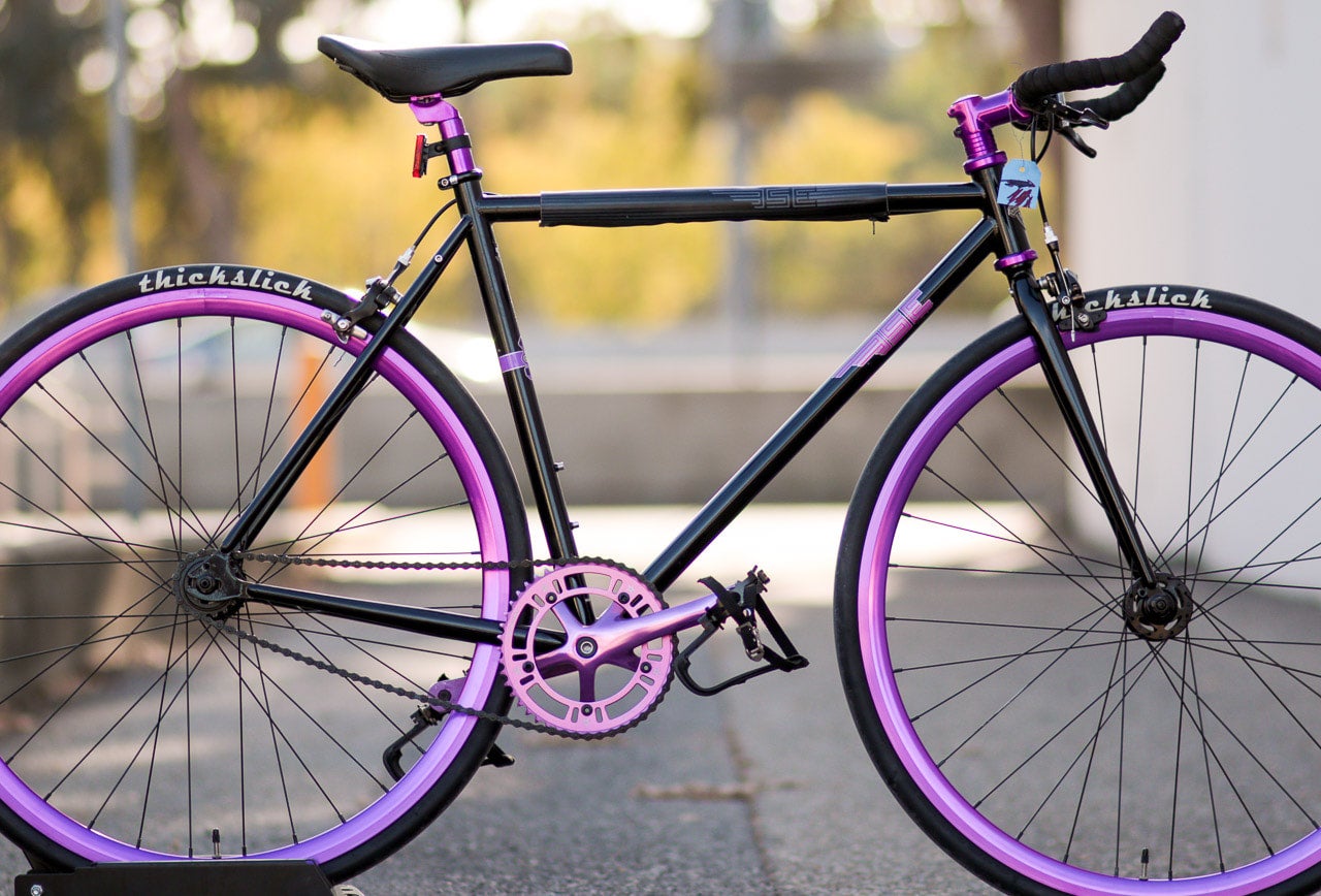 Fixie Bikes Black And Purple Best FIXIE Bike WEAPON TSUNAMI Bike
