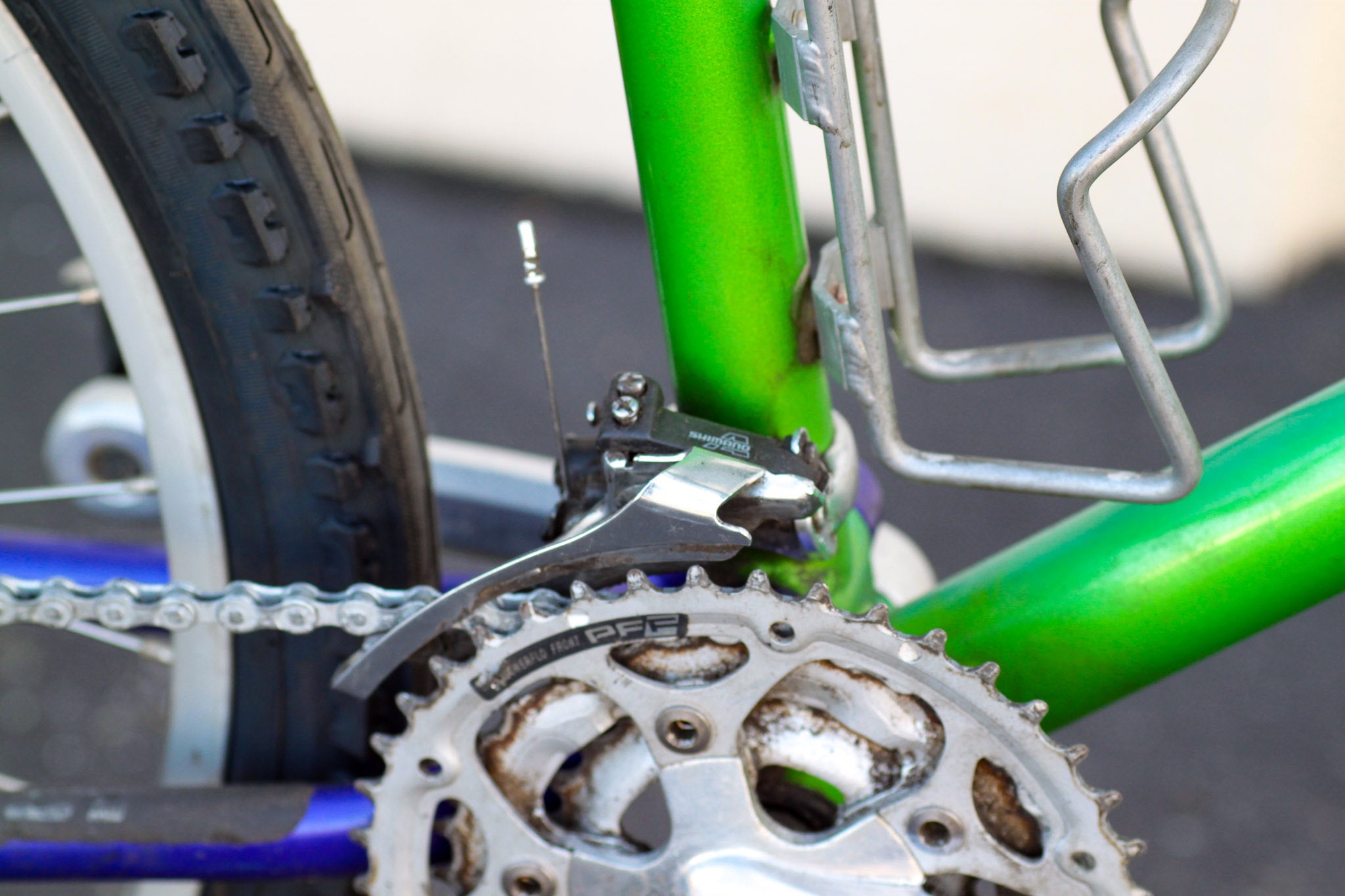 自転車 GT LTS4000 GT LTS 4000 ALL TERRAIN 4130 CR-MO FRAME GREEN PURPLE ROCKSHOX