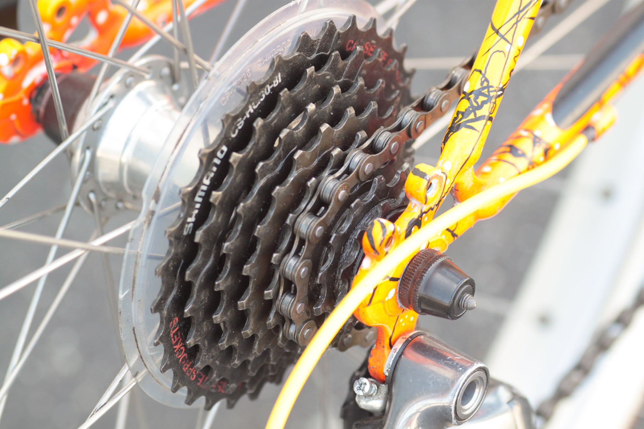 GT Outpost Vintage MTB Turned 1x Cruiser with Orange Splatter