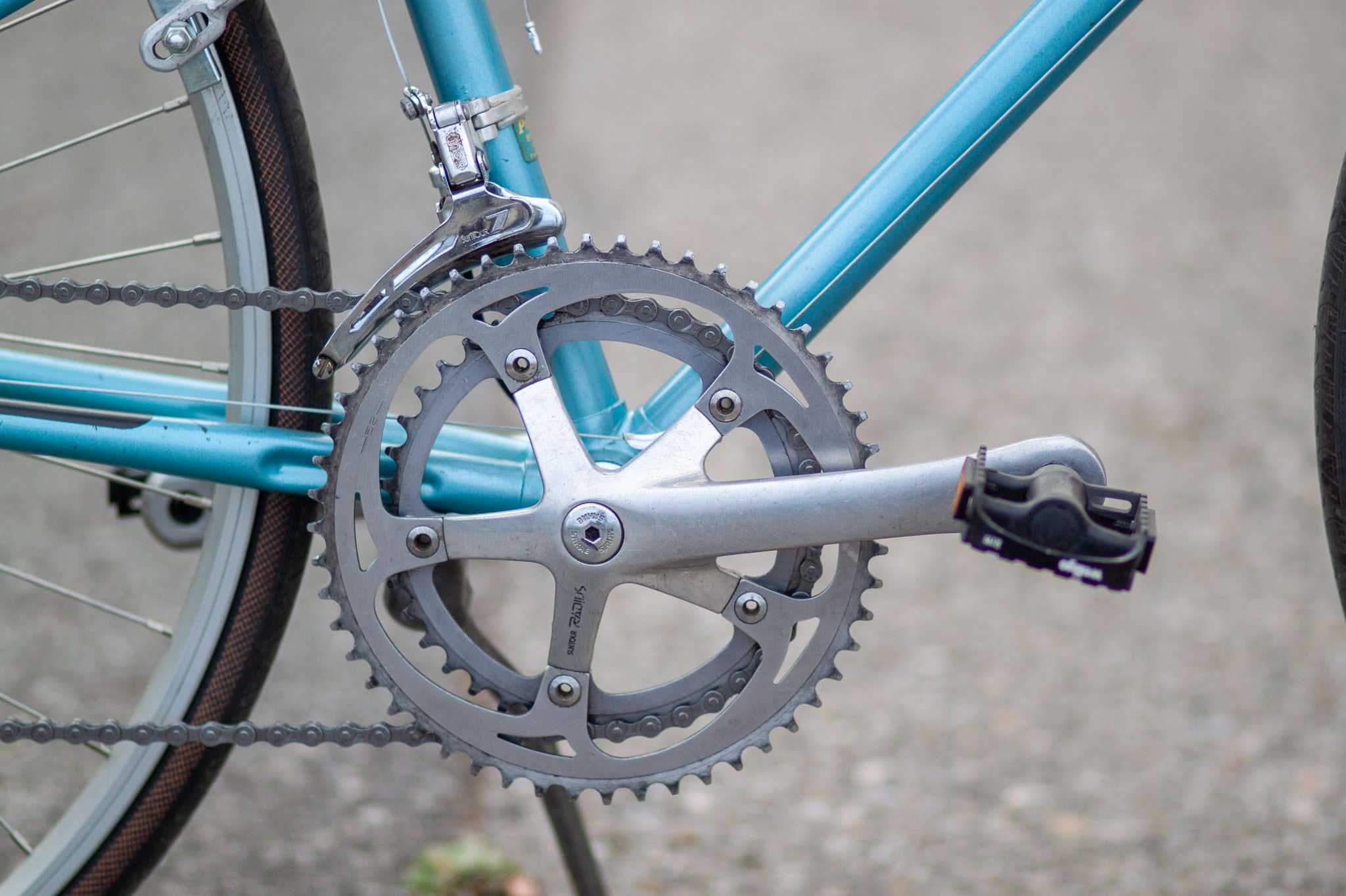 Manivelle droite en acier longueur 170 mm 14x1.25 vélo vintage