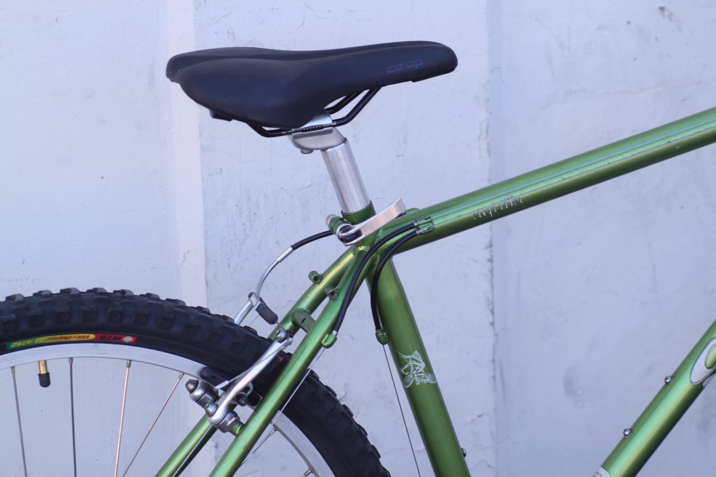 Gary Fisher Aquila Classic Steel MTB with New Front Tire green