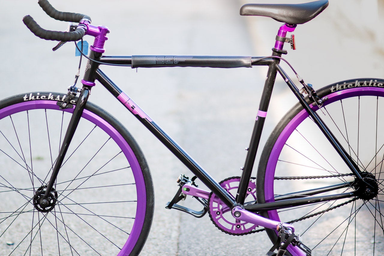 SE Racing Lager Singlespeed Fixie 52 black purple ZCOX Used Bikes for Sale Silicon Valley Bicycle Exchange Bay Area