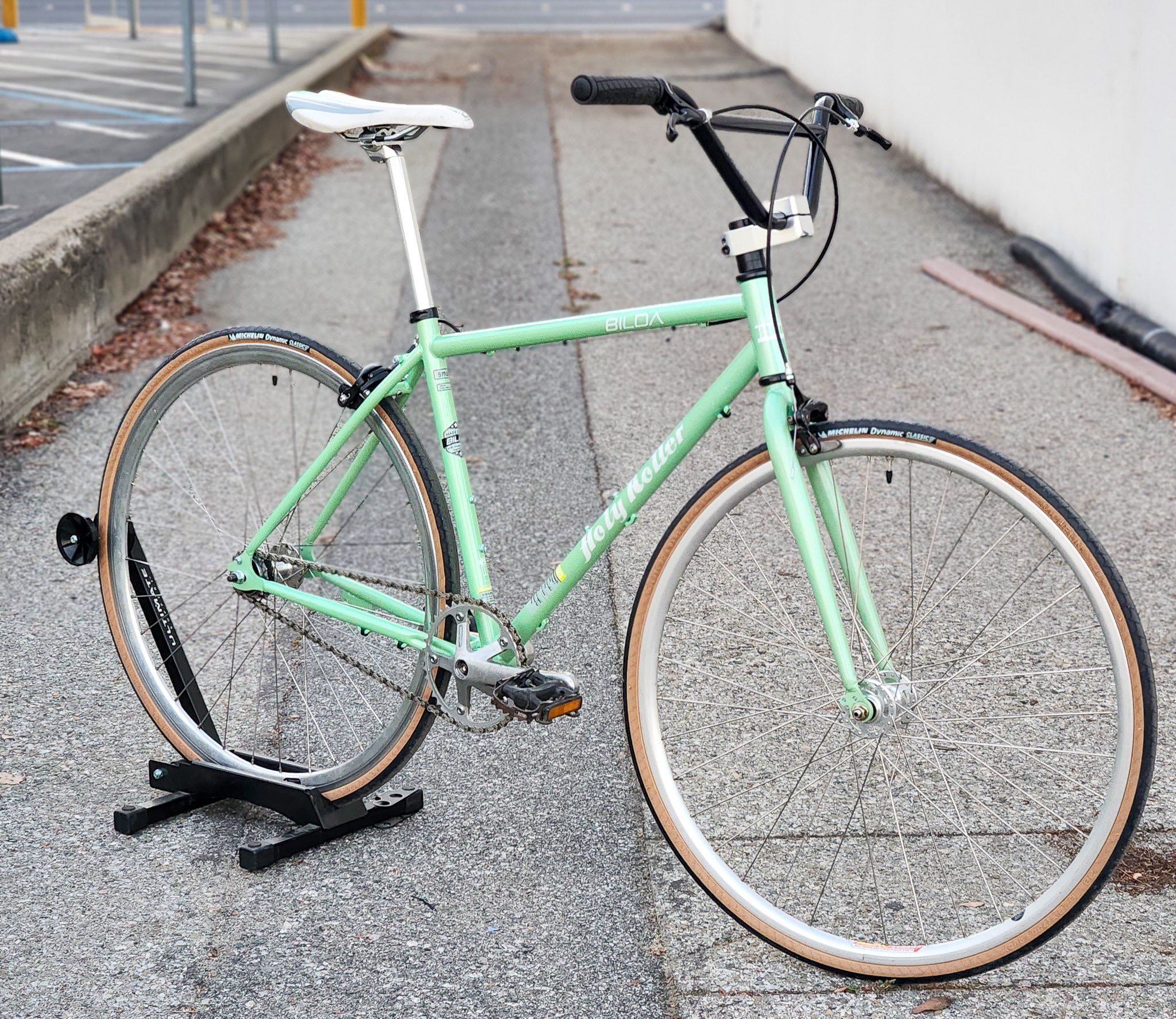 Bilda Holy Roller BMX Style Cruiser Singlespeed Fixie New Frame and Fork Small green OONJ Used Bikes for Sale Silicon Valley Bicycle Exchange Bay Area