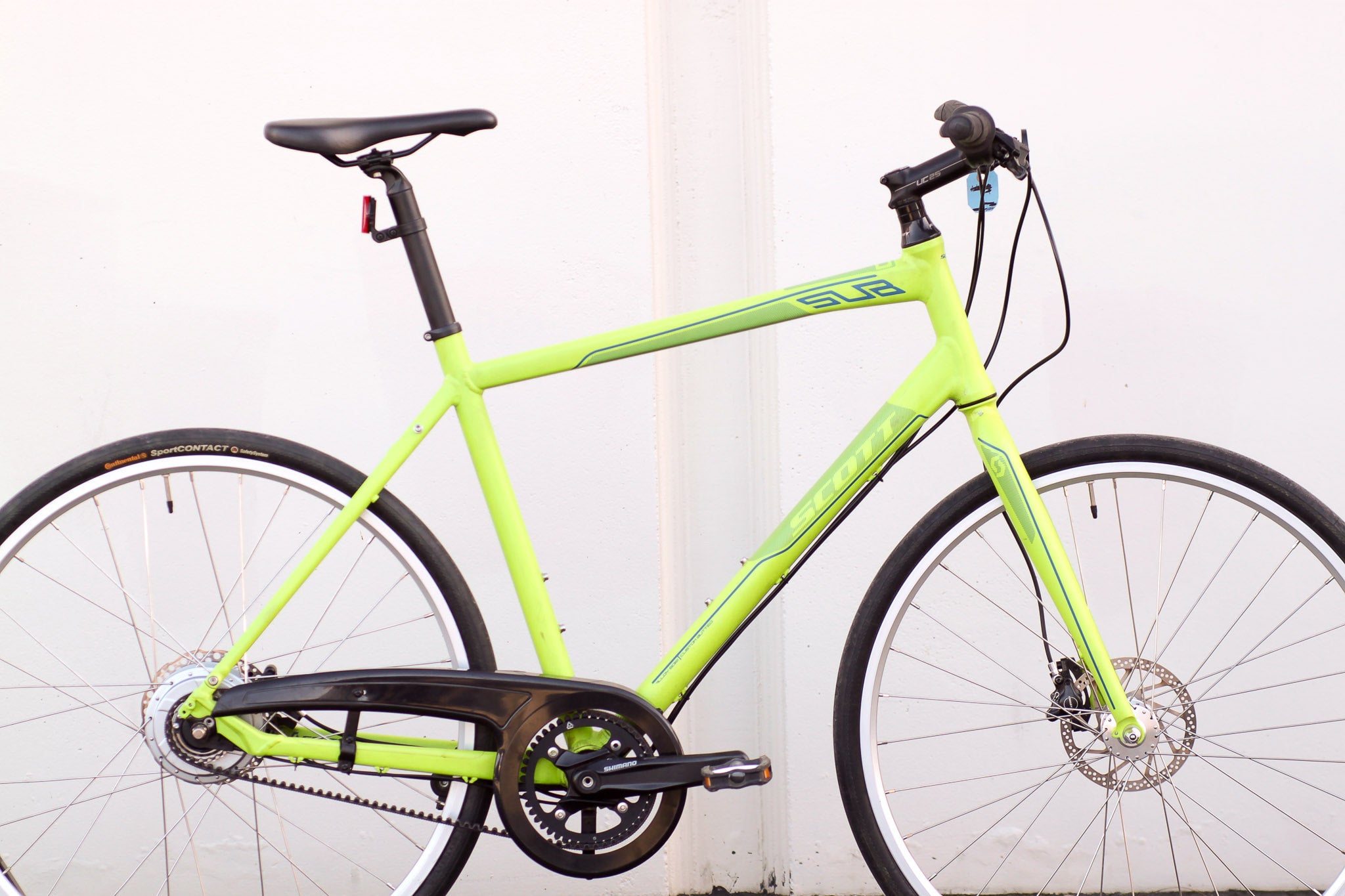 Scott Sub 10 Commuter with Gates Belt Drive NuVinci CVT drivetrain Disc Brakes green GRWW