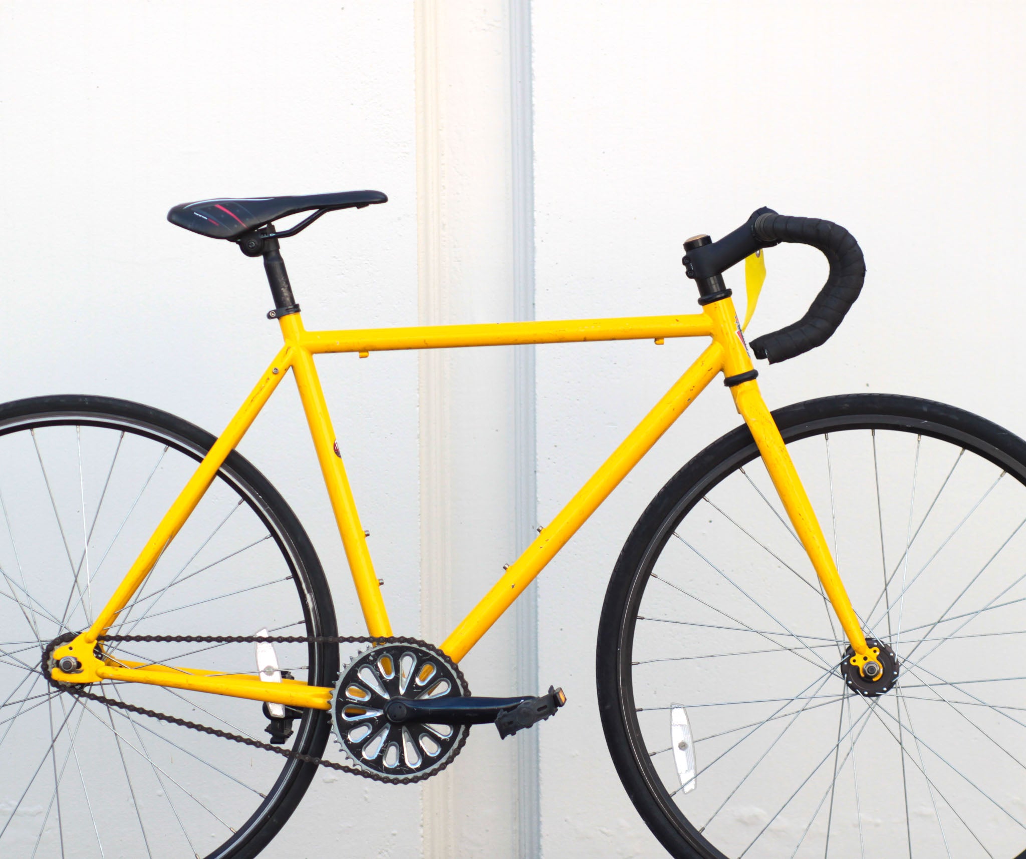 Dawes MTA Fixie Singlespeed 4130 Cromoly Steel Track Bike with No Brakes AS IS yellow MQBY Used Bikes for Sale Silicon Valley Bicycle Exchange Bay Area