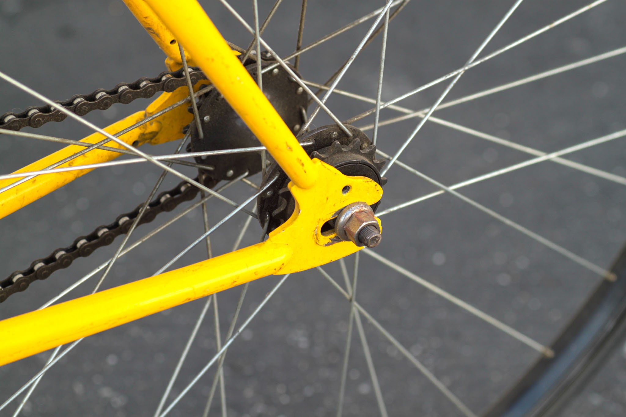 Dawes MTA Fixie Singlespeed 4130 Cromoly Steel Track Bike with No Brakes AS IS yellow MQBY Used Bikes for Sale Silicon Valley Bicycle Exchange Bay Area