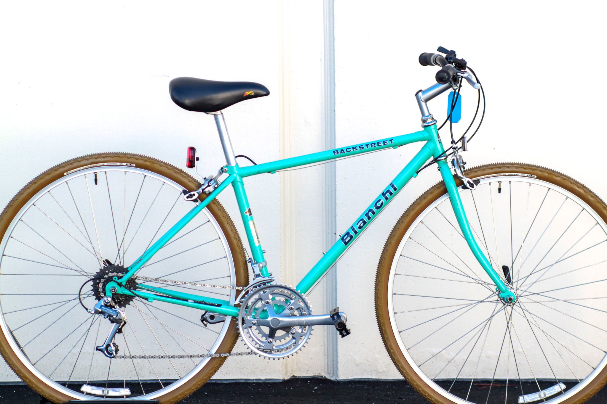 Bianchi Backstreet Lugged Tange Steel Commuter with New Gravelking Tires celeste NDGG