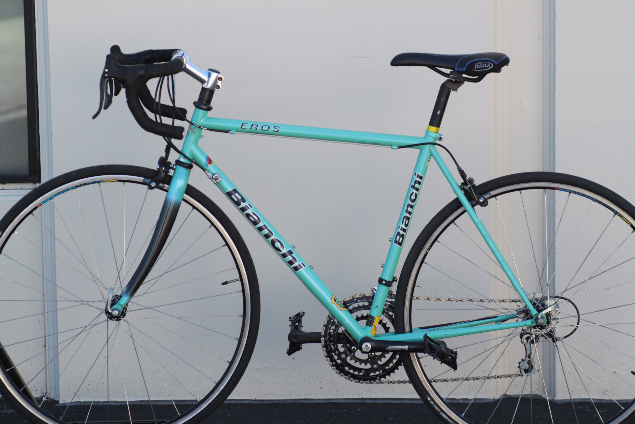 Bianchi Eros Reynolds 631 Steel Road Bike with Carbon Fork Campy Mirage celeste MIHI Used Bikes for Sale Silicon Valley Bicycle Exchange Bay Area