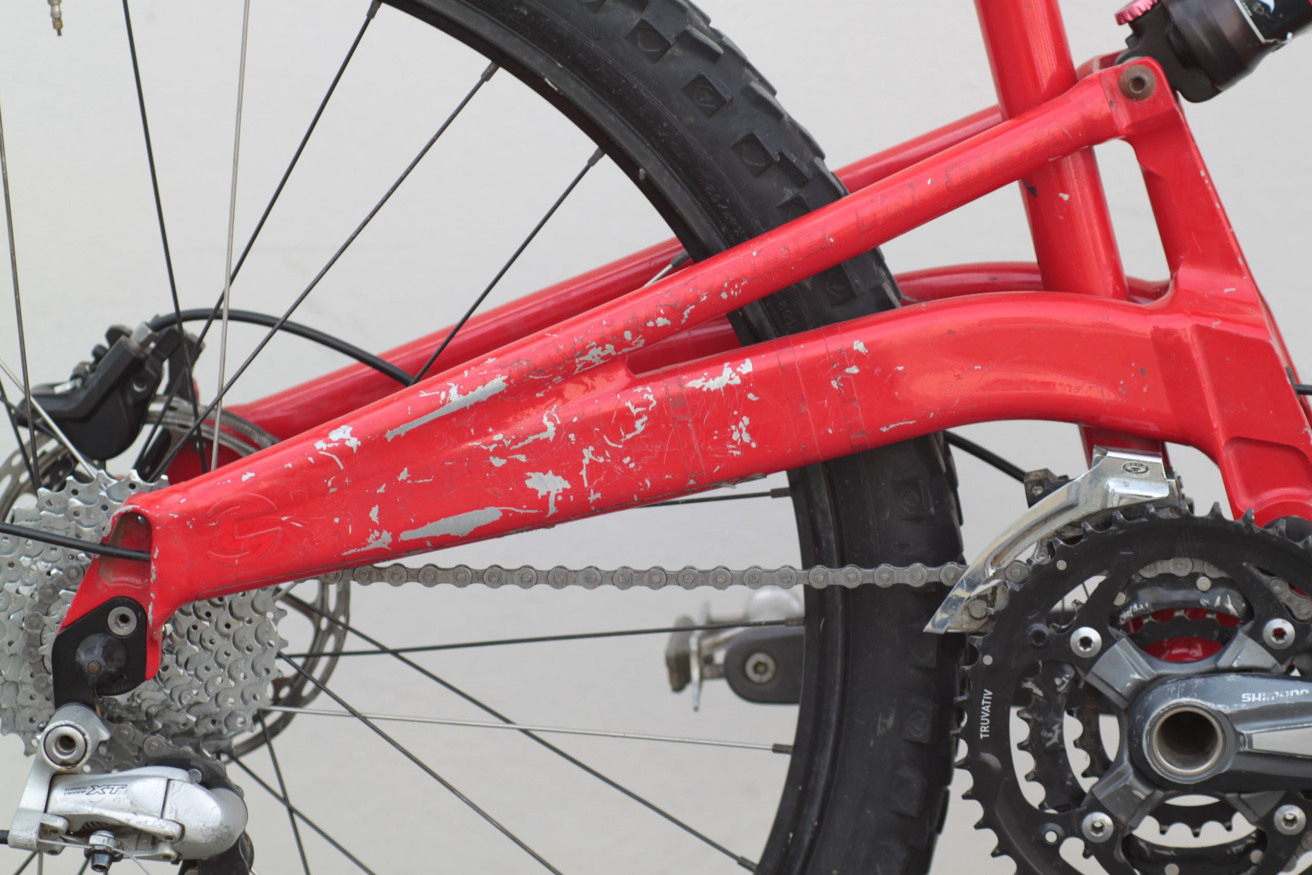 Cannondale Rush Full Suspension MTB with Disc Brakes AS IS Medium red USON