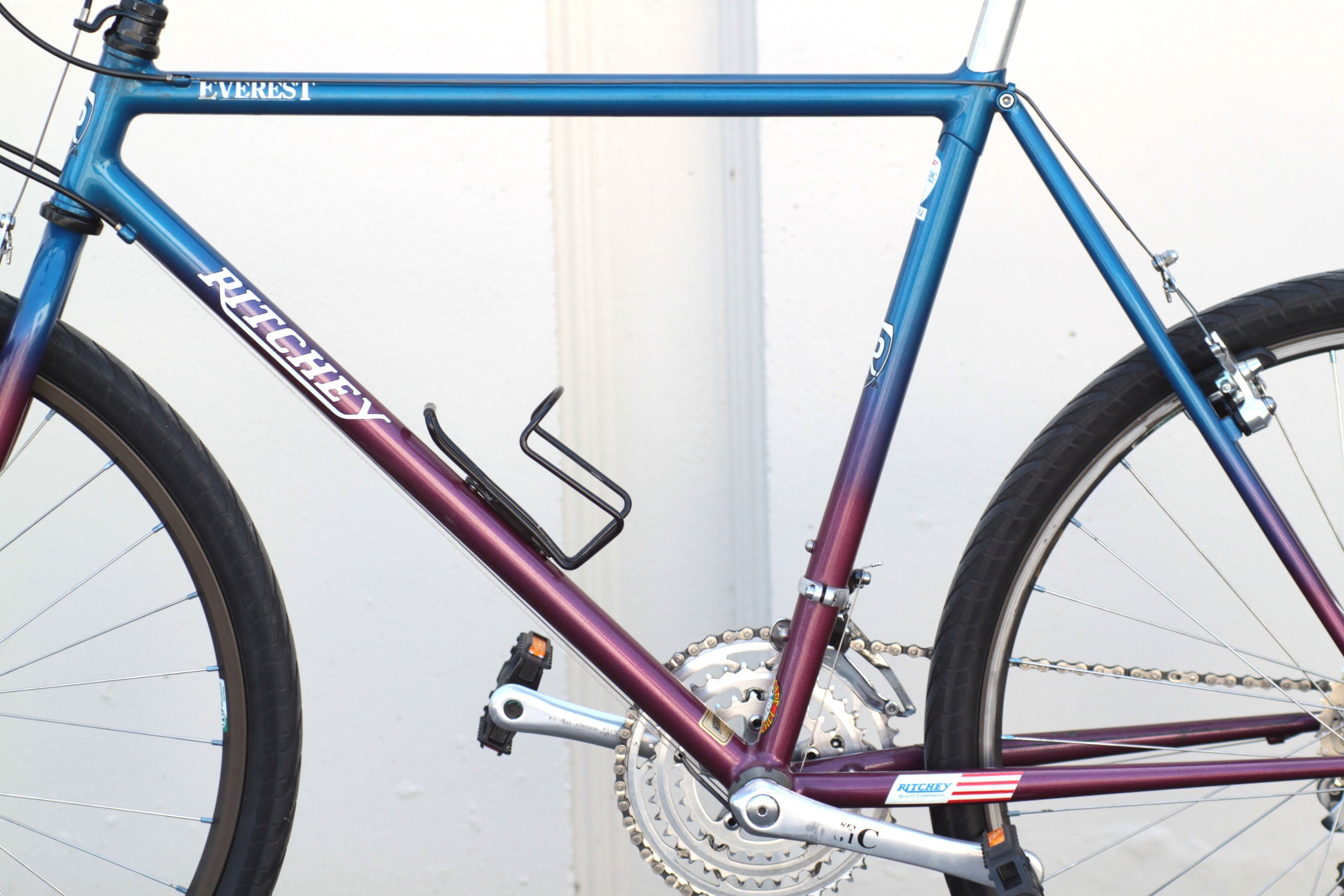 Tom Ritchey Everest Rare Vintage Hand Built Mountain Bike Custom Paint blue burgundy HDCX Used Bikes for Sale Silicon Valley Bicycle Exchange Bay Area